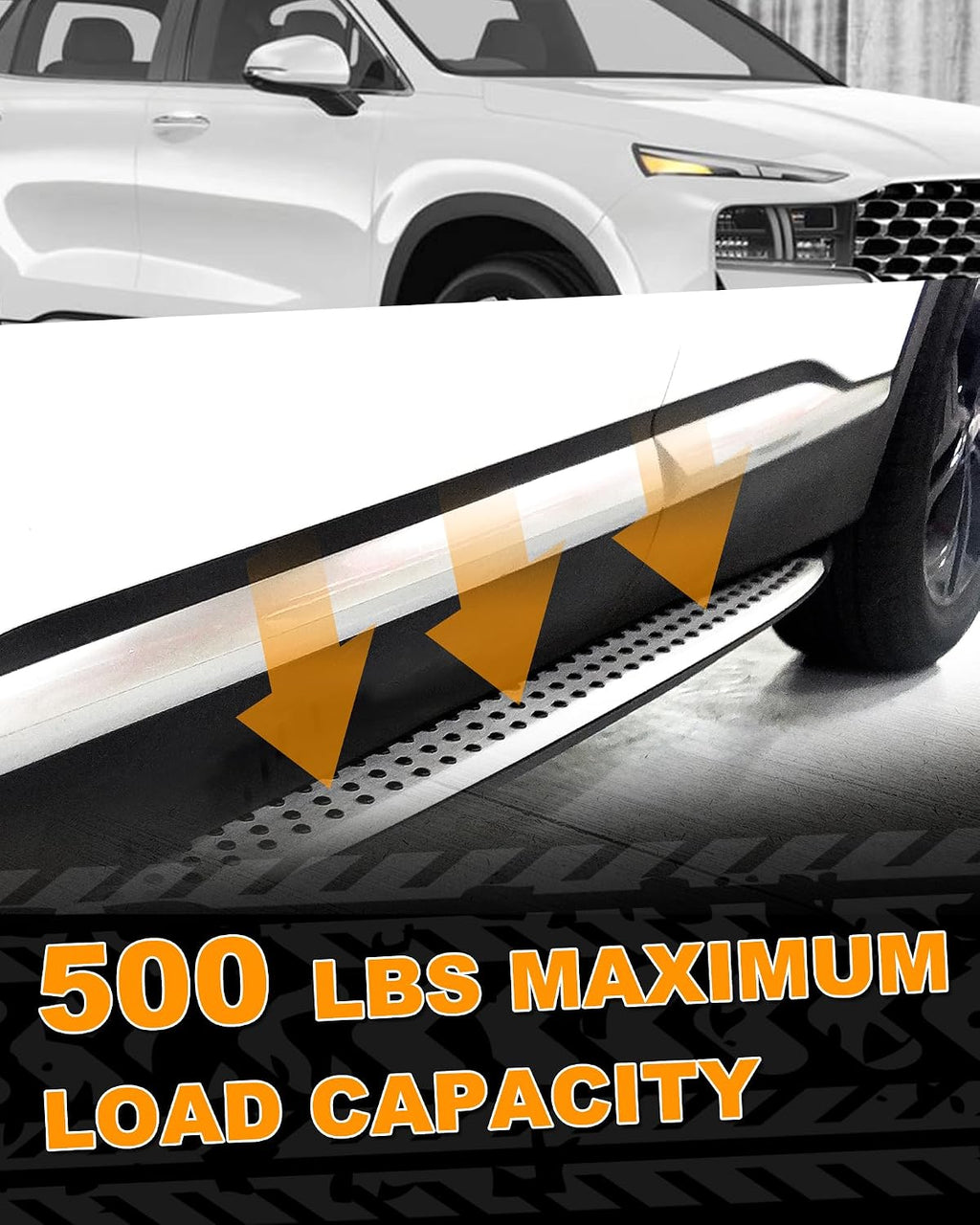 Fit for Hyundai Santa Fe 2019-2023 Running Boards Protector Side Step Nerf Bar