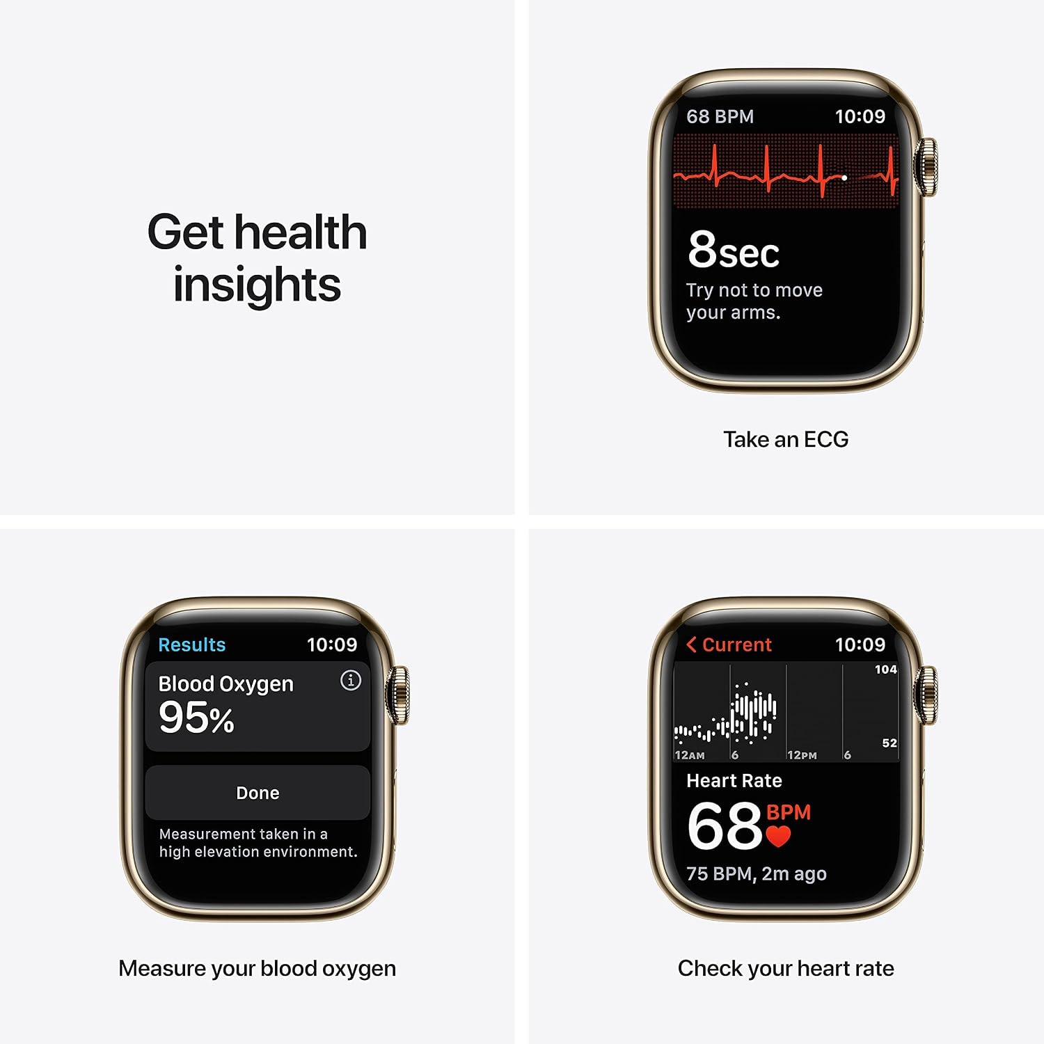 Apple Watch Series 7 (GPS + Cellular, 41mm) Gold Stainless Steel Case with Dark Cherry Sport Band, Regular (Renewed)