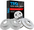 TRQ Performance Front and Rear Brake Rotor Set G Coated Drilled and Slotted Compatible with 1998-2002 Honda Accord