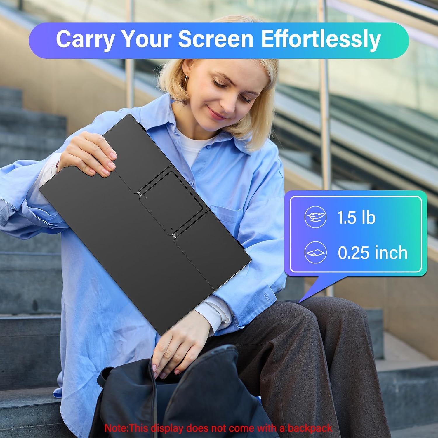 InnoView 15.6'' Portable Monitor for Laptop FHD 1080P USB-C Travel Monitors HDR IPS Portable Laptop Monitor for MacBook PC Xbox PS4/5 Switch