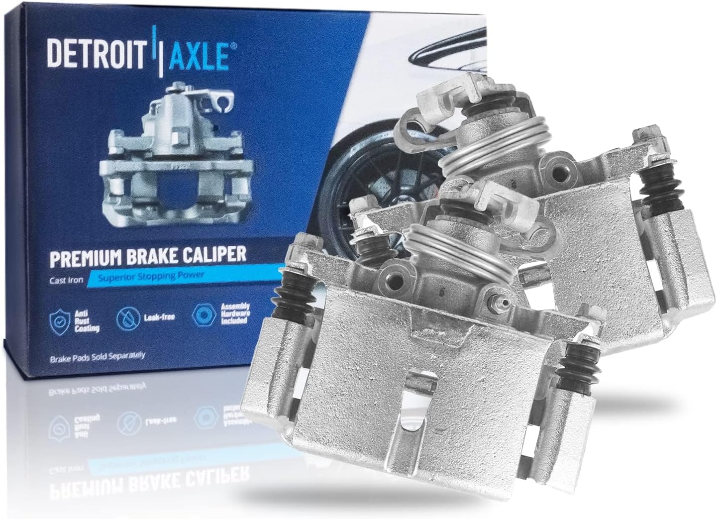 Detroit Axle - Rear Brake Calipers w/Bracket Ceramic Brake Pads Kit Replacement for 2005-2009 Uplander Terraza Montana Relay - 6pc Set