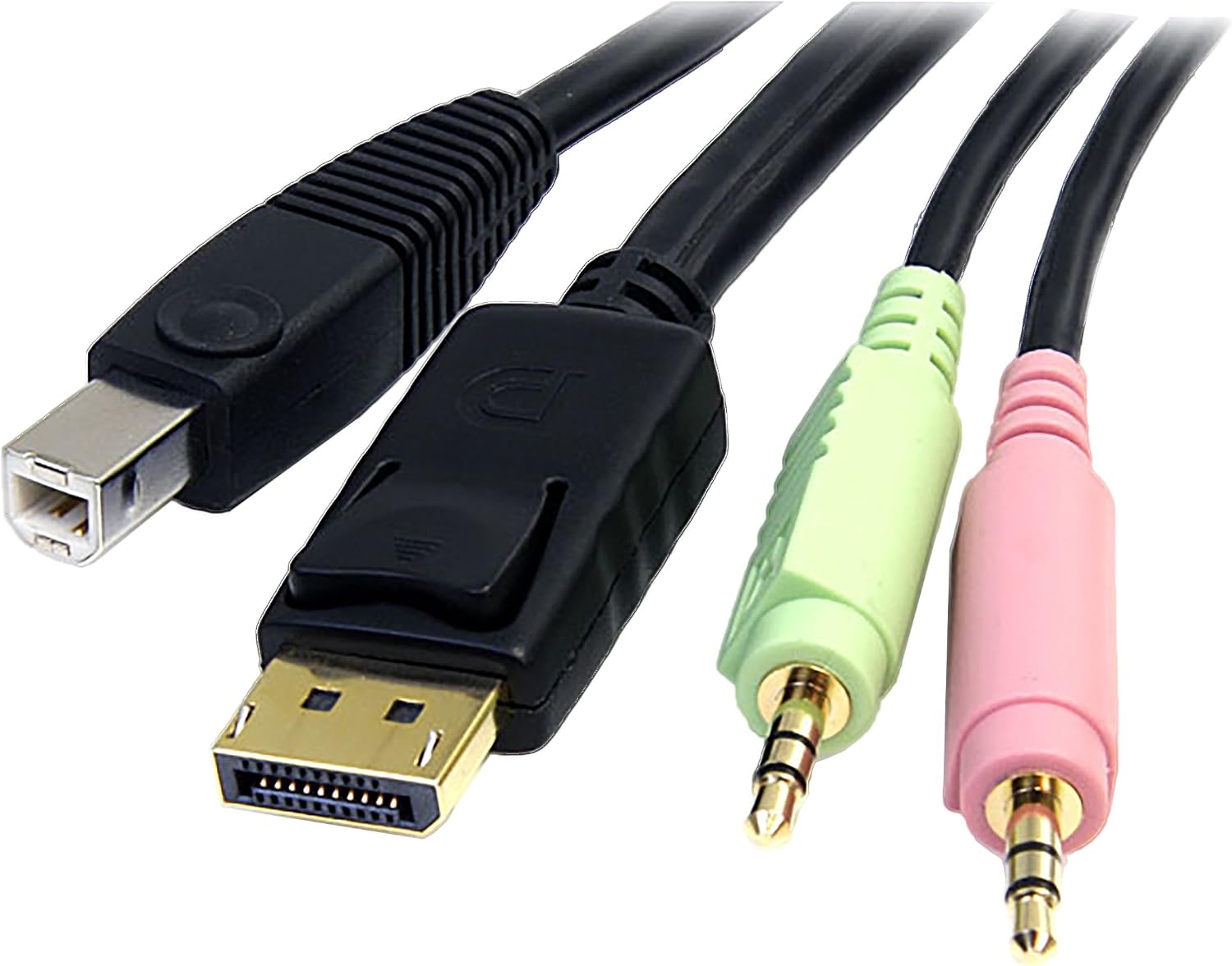 StarTech.com Dual Monitor DisplayPort KVM Switch with 6ft 4-in-1 USB DisplayPort KVM Switch Cable