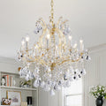 Modern Gold Chandelier Light Fixtures - 8 Lights Luxury Crystal Chandeliers for Dining Room, Kitchen Island, Living Room, Bedroom