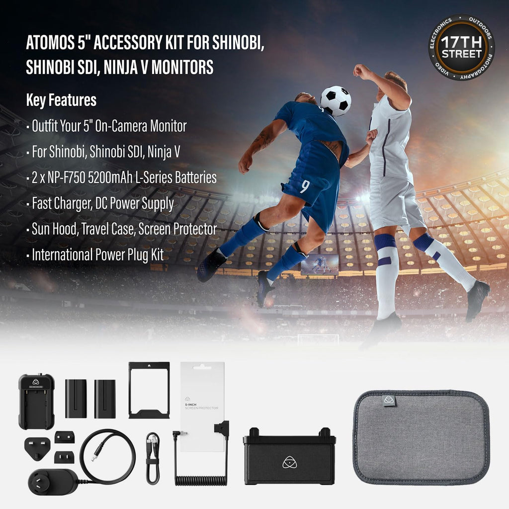 Atomos Ninja 5.2' 4K HDMI Recording Monitor 5' Accessory Kit (Version II) for Select Shinobi and Ninja Monitors, Swivel and Tilt Adjustable Monitor Mount Bundle Set
