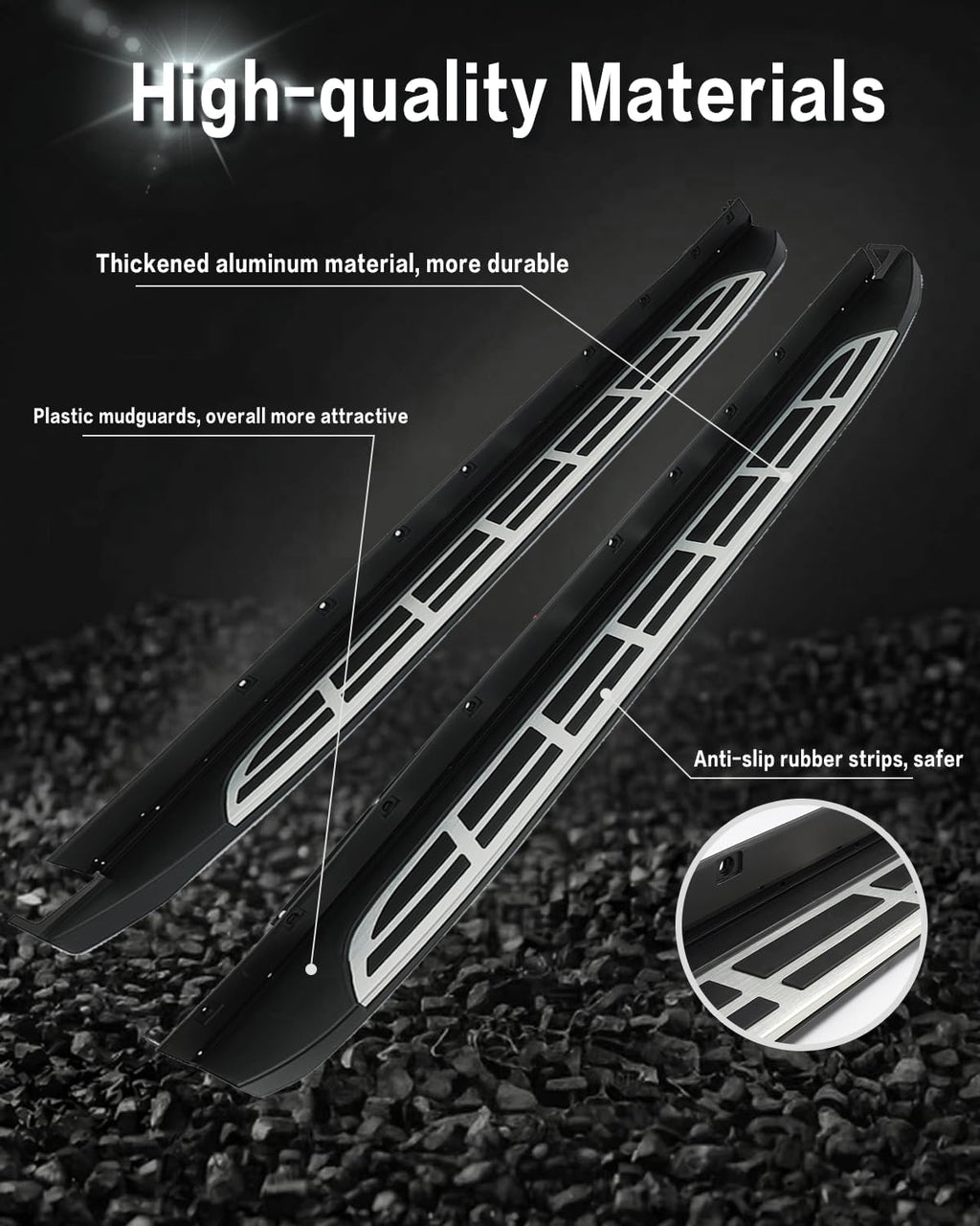 Running Boards Compatible with Hyundai Palisade 2026 (SE/SEL/Calligraphy/Limited), Aluminum Side Steps, 600Lbs Capacity
