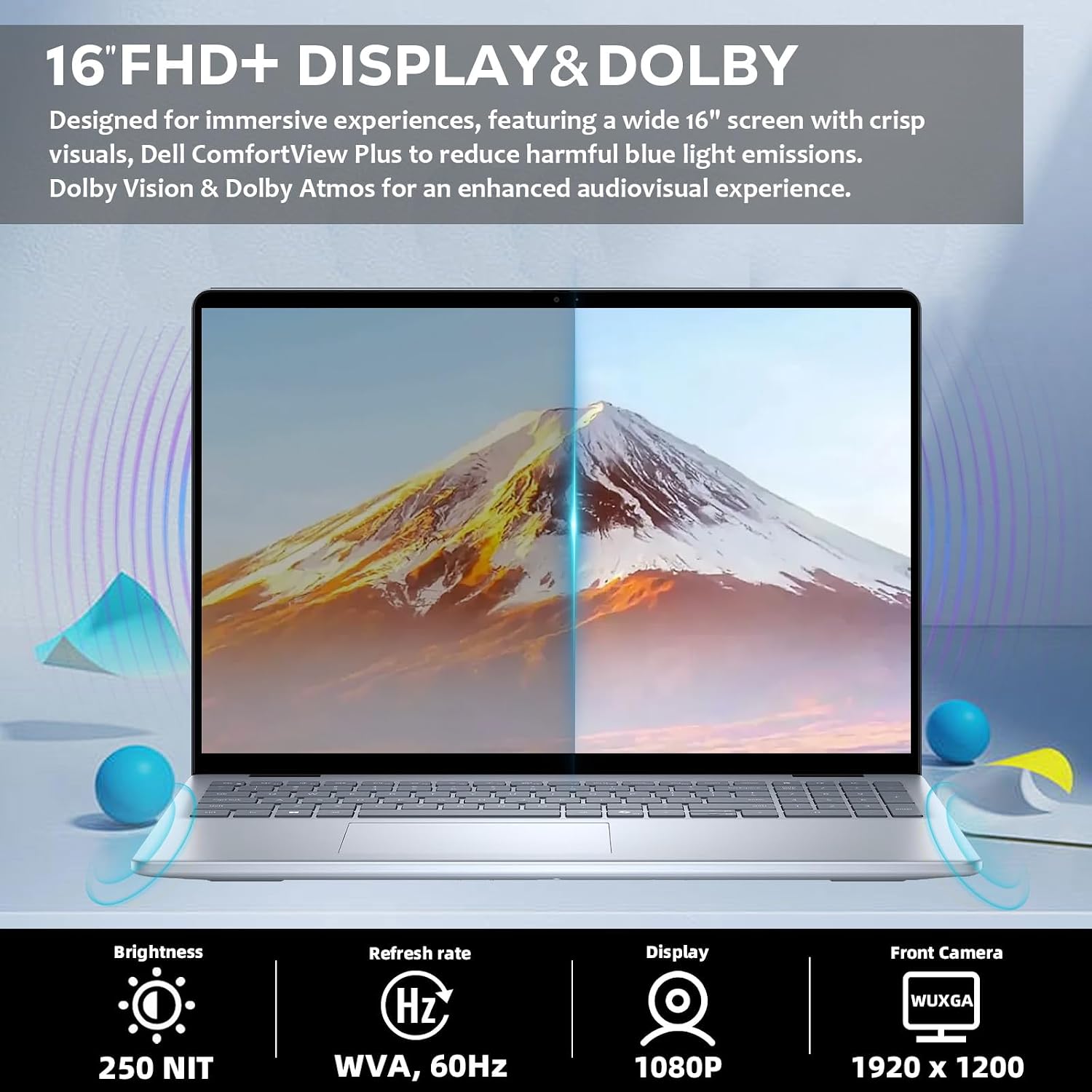 Dell 16' FHD+ Laptop for Creators & Business, AMD Ryzen 7 8840U, 32GB RAM, 2TB Huge Storage, SD Card Reader, 1080p Webcam, Backlit KB, Type-C, Windows 11 Pro