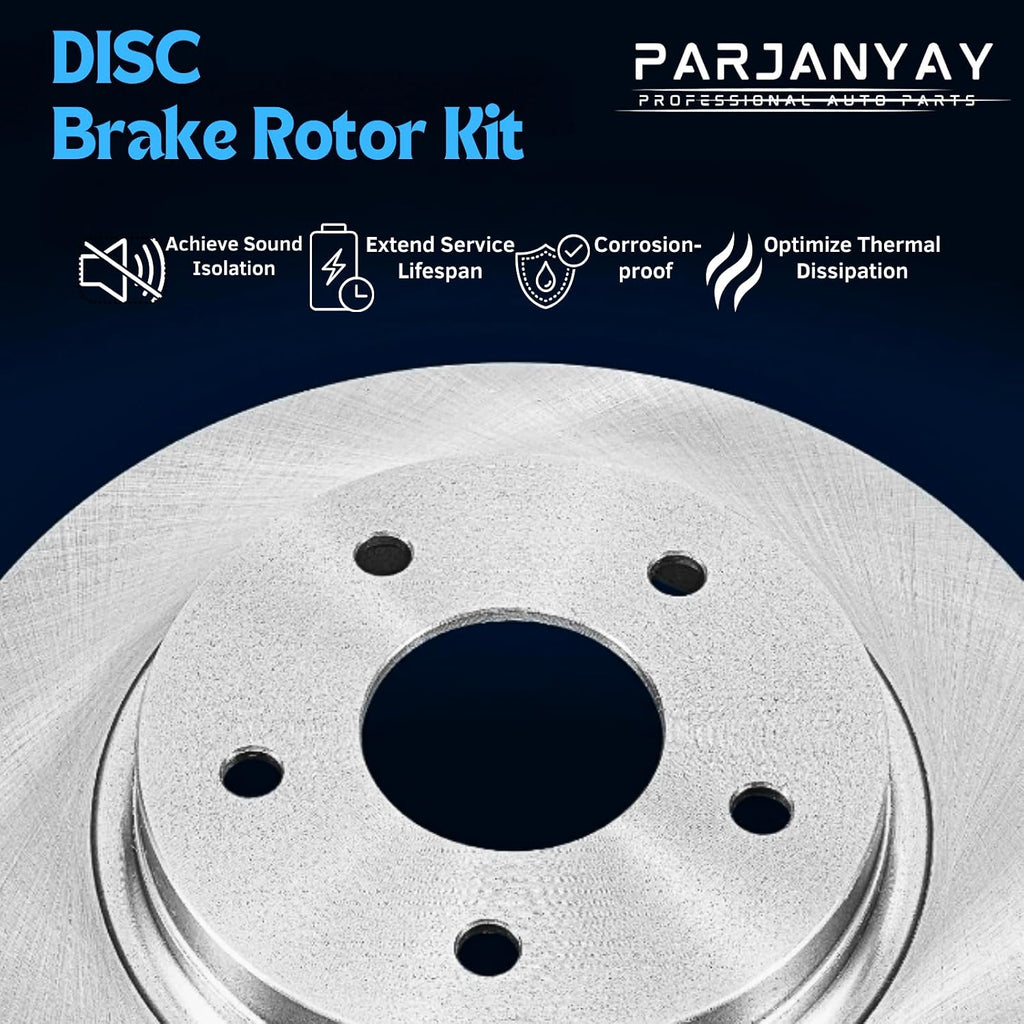 Brake Rotors Brakes and Rotors Kit Front and Rear Automotive Replacement Brake Rotor Parjanyay Set of 4 for Acura CSX 2007-2010, for Acura ILX 2013-2015, for Honda Civic 2006-2015