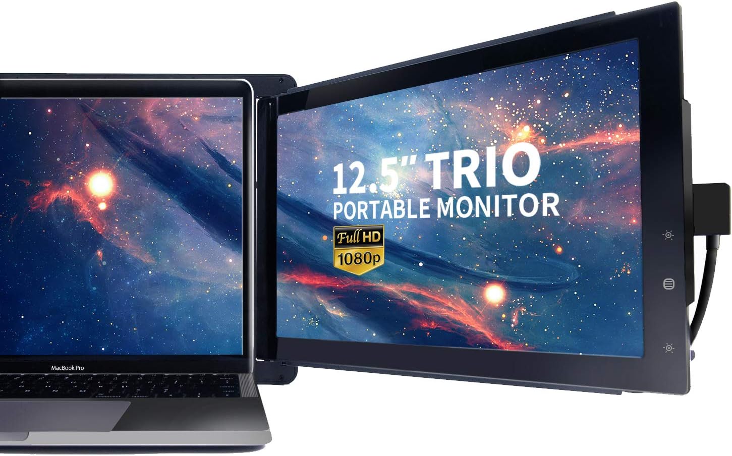 Trio Portable Monitor for Laptop, Mobile 13.3 Dual & Triple Screen 1080P IPS Display Laptop Monitor, USB A/Type-C, On-The-Go for Mac, PC,Linux, Chromebook 13-17 Laptops