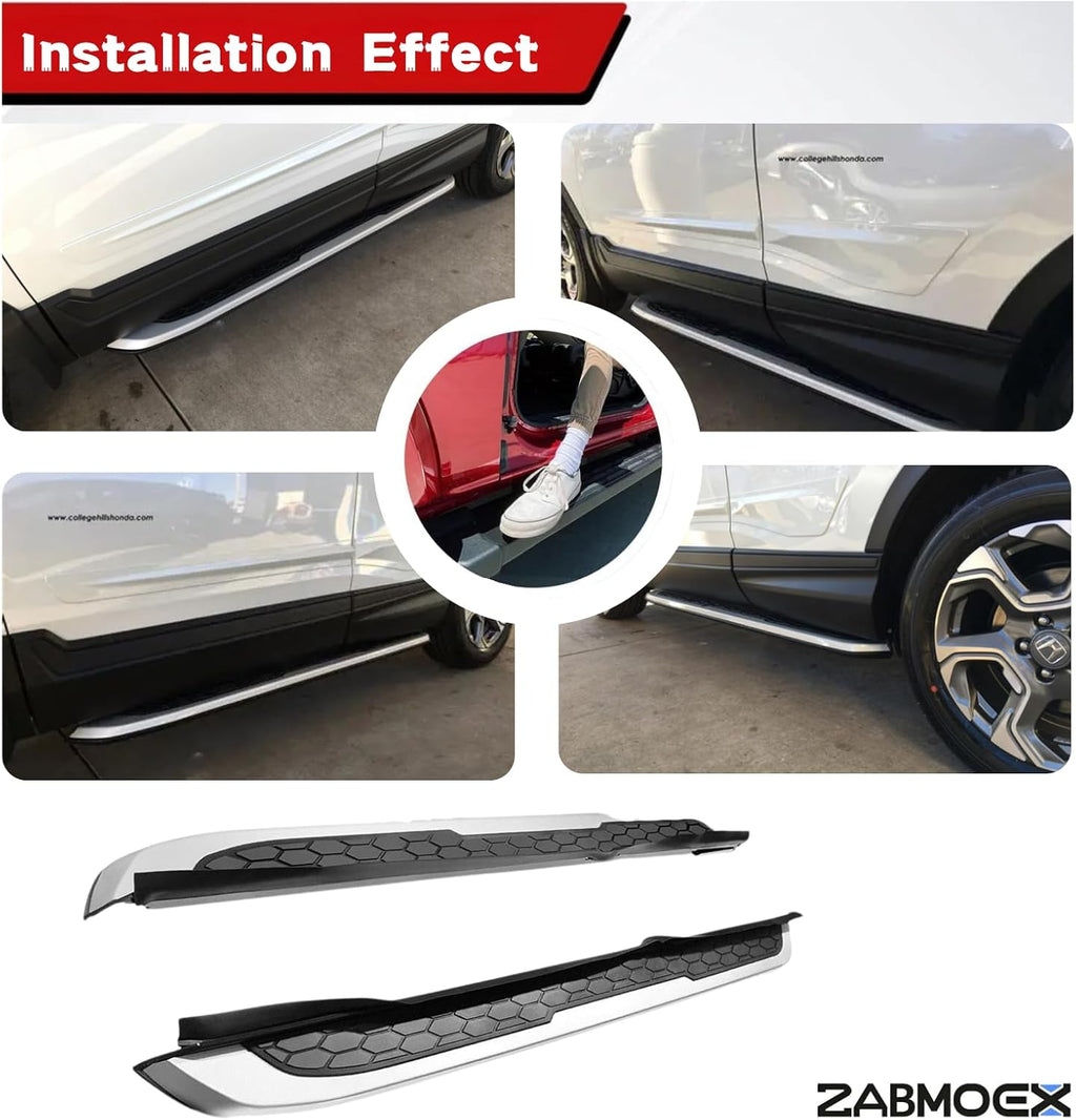 2PCS Running Boards Fit for 2017 2018 2019 2020 2021 2022 Honda CR-V CRV Silver Black Aluminum Side Steps Nerf Bars Accessories
