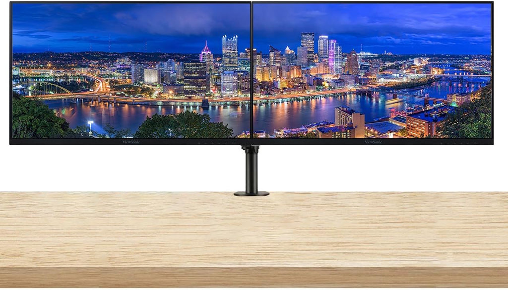 ViewSonic VA2756-MHD 27-inch 1920 x 1080 Full HD LCD IPS Monitor, 2-Pack Bundle with Ultra-Thin Bezel, FreeSync, Eye Care, HDMI, DisplayPort, VGA, Speakers, Desk Mount Dual Monitor Stand