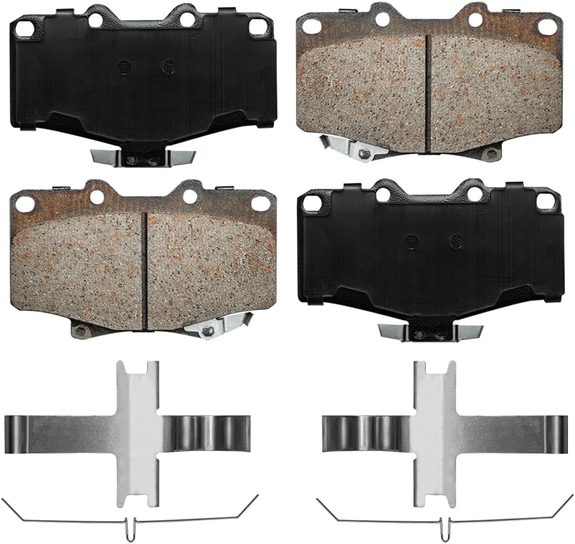Detroit Axle - Front Brake Kit for 1996-2002 Toyota 4Runner 2004 Tacoma, Drilled and Slotted Disc Brake Rotors Ceramic Brakes Pads with Hardware Replacement : 12.54' inch Rotor