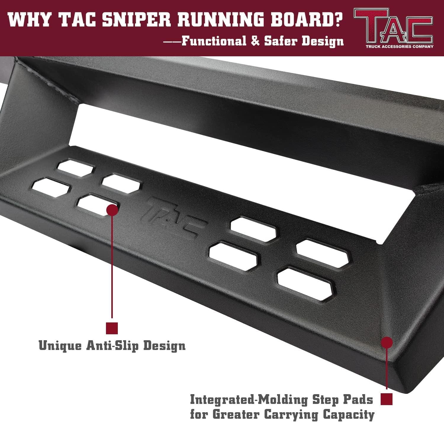 TAC Sniper Running Boards Fit 2005-2026 Nissan Frontier Crew Cab 4' Drop Side Steps Nerf Bars Automotive Exterior Accessories Fine Texture Black 2pcs