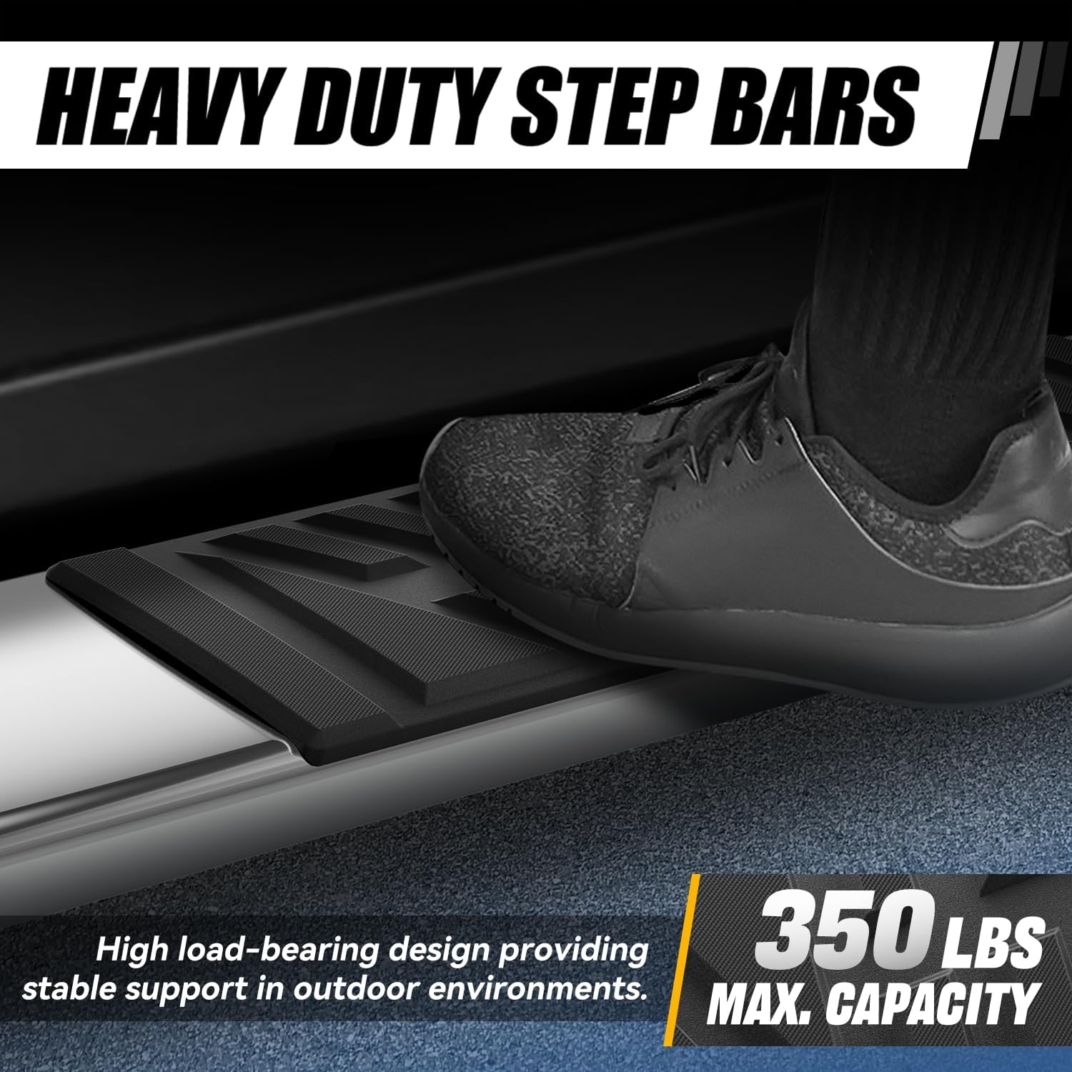 Auto Dynasty Running Boards Compatible with 2014-2019 Toyota Highlander, Stainless Steel Side Step Rail Nerf Bars, 6.5' x 73' Step Bars, Polished Chrome