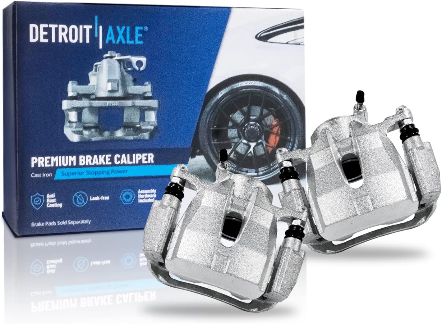 Detroit Axle - Front Brake Kit for Toyota RAV4 Matrix Mirai Corolla iM Scion tC iM Pontiac Vibe, Disc Brake Rotors Brake Calipers w/Brackets Ceramic Brakes Pads Replacement: 11.65' inch Rotor