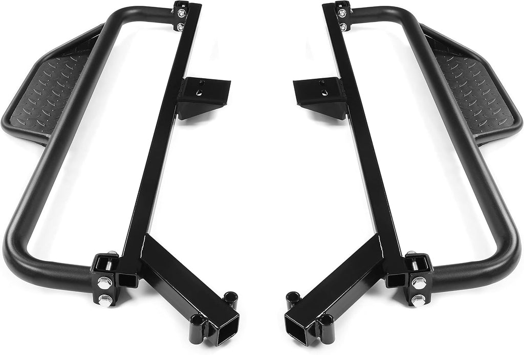 KUAFU Nerf Bars Running Boards Compatible with 2018 2019 Club Car Onward Golf Carts Drop Down Side Step with Step Brackets Left & Right Steel Pair
