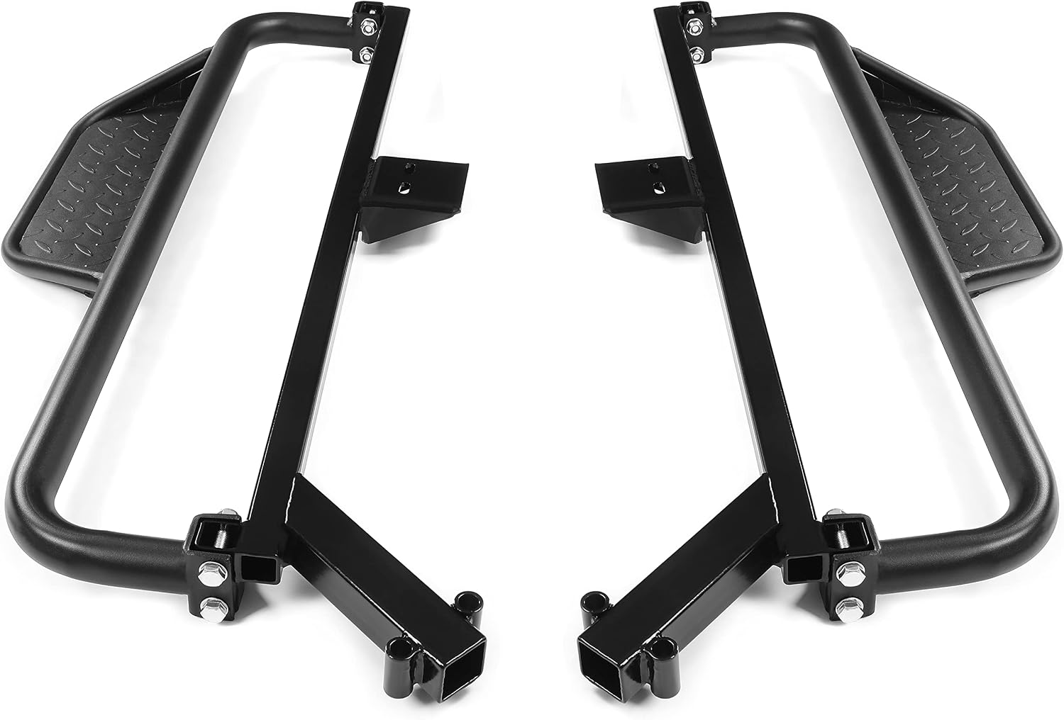 KUAFU Nerf Bars Running Boards Compatible with 2018 2019 Club Car Onward Golf Carts Drop Down Side Step with Step Brackets Left & Right Steel Pair