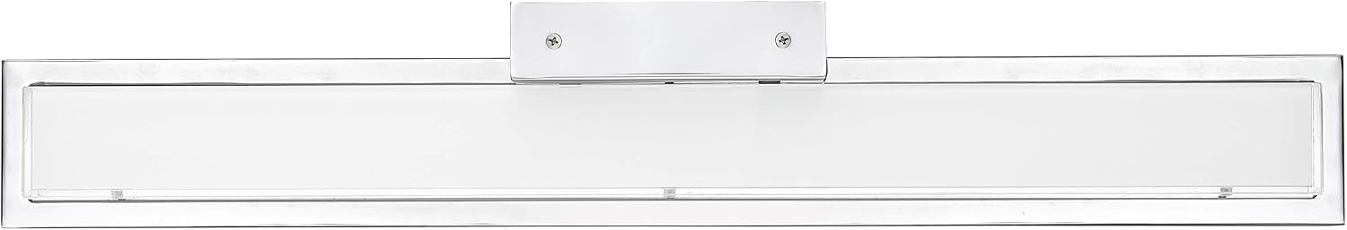 Linea di Liara Dario 24 Inch LED Vanity Light Bar Bathroom Lights Over Mirror and Bathroom Sink Led Light Polished Chrome Modern Bathroom Wall Lighting Fixtures, White Frosted Glass Shade, UL Listed