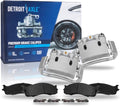 Detroit Axle - Front Brake Kit for 2003-2008 Dodge Ram 2500 3500 Disc Brake Calipers Ceramic Brake Pads 2004 2005 2006 2007 Replacement