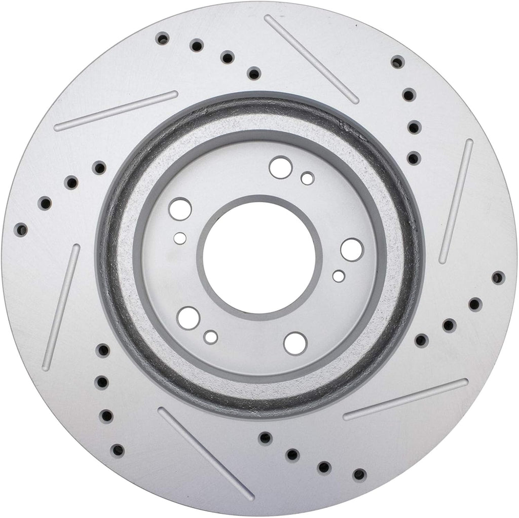 TRQ Performance Front and Rear Brake Rotor Set G Coated Slotted Drilled Compatible with 2007-2013 Mitsubishi Outlander