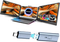 KEFEYA 14.2' Portable Triple Monitor & H6 USB Video Transmission Hub, Data to Video Signal Conversion Hub Laptop Screen Extender, Compatible with M1/M2/M3 MacBook