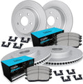 R1 Concepts Front and Rear Brake Kit Fits 2007-2010 Acura CSX Type-S; 2006-2011 Honda Civic Coupe Si; 2007-2011 Honda Civic Sedan Si| Ceramic Pads, Blank Rotors| Hardware| 11.8' Front & 10.2' Rear
