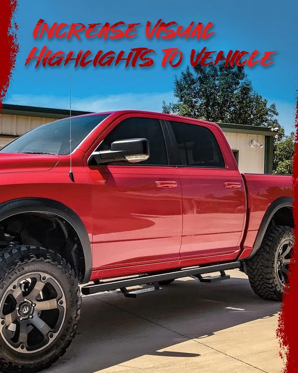 KYX Running Boards & Steps Nerf Bars Fit for 2009-2018 Dodge Ram 1500 Quad Cab, A Pair 6 inch Car Door Side Steps Nerf Bars Truck Boards Step Rails-Dual Stairs