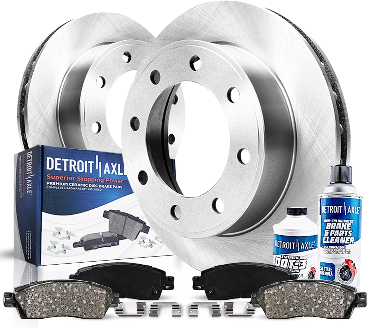 Detroit Axle - Front Brake Kit for 4WD DRW 2005-2011 Ford F-350 Super Duty Brake Rotors and Ceramic Brakes Pads 2006 2007 2008 2009 2010 Replacement: 13.66' inch Rotors