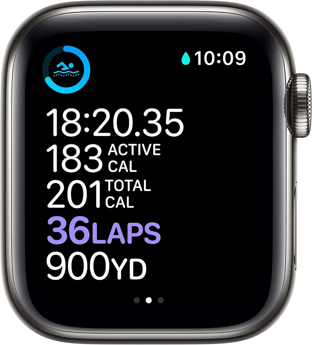Apple Watch Series 6 (GPS + Cellular, 40mm) - Graphite Stainless Steel Case with Black Sport Band (Renewed)
