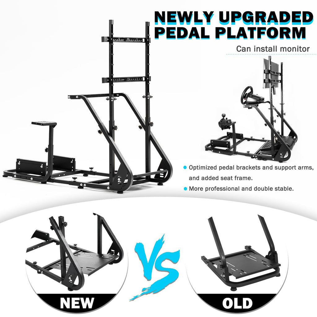 Anman Gaming Simulator Cockpit with Monitor Stand,Not included Wheel Shifter Pedal Seat