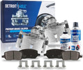 Detroit Axle - Rear Brake Calipers w/Bracket Ceramic Brake Pads Kit Replacement for 2005-2009 Uplander Terraza Montana Relay - 6pc Set