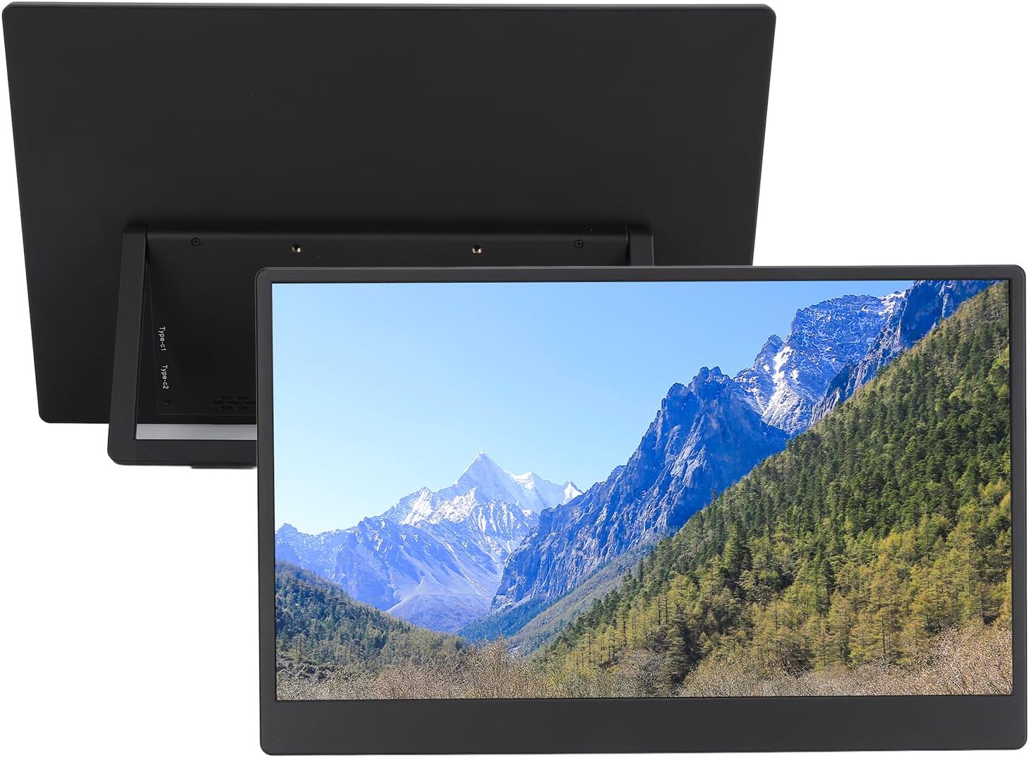 Yunseity Portable Monitor, 13.3in 4K FHD Ultra Slim HDR Computer Gaming Display, 16:9 HDR Touchscreen USB C HDMI Screen Extender with Smart Cover for Laptop PC Phone