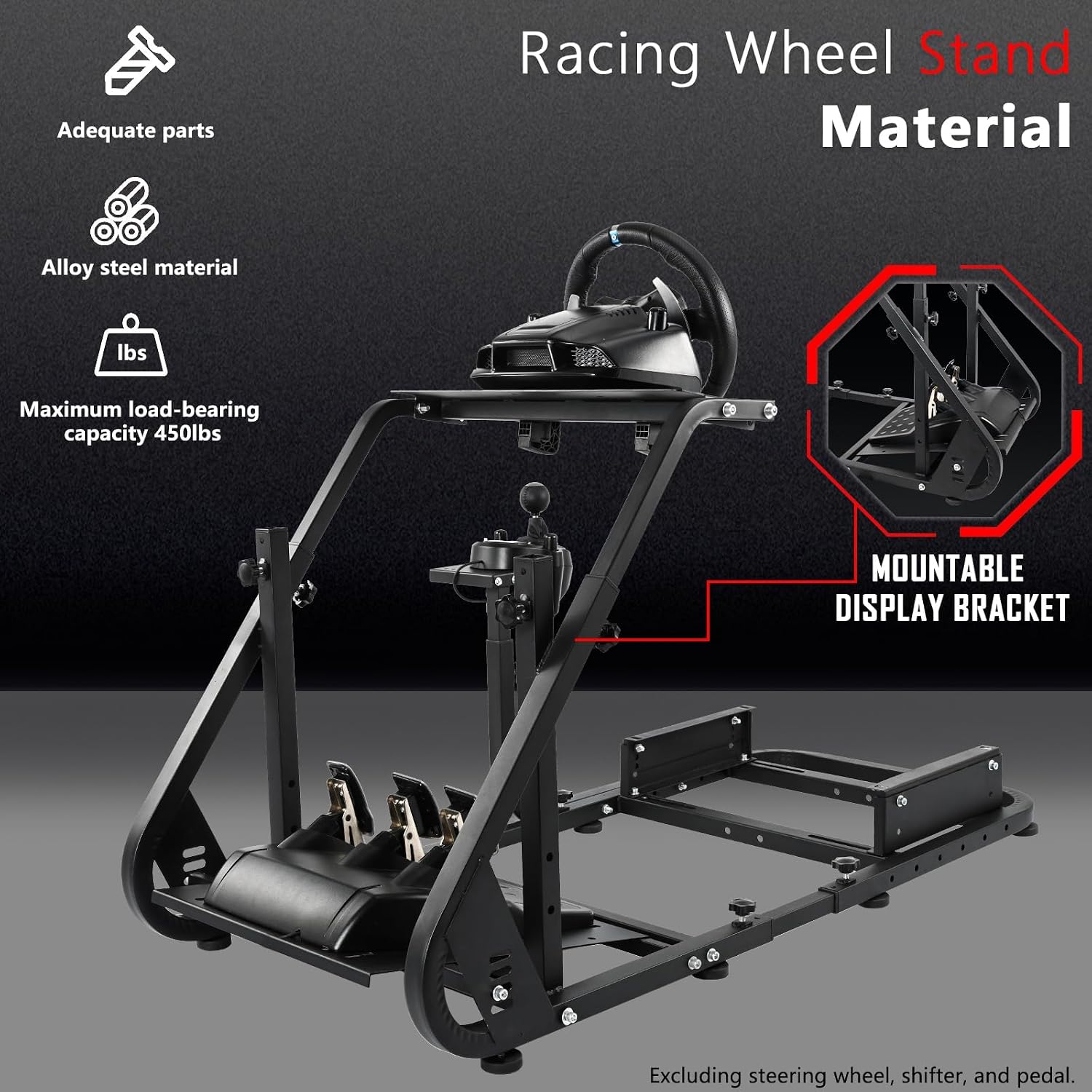 Hottoby Racing Simulator Cockpit Mountable Monitor Stand Adjustable Fits for Logitech G920 G923 G29, for Thrustmaster T80 T150, for Fanatec
