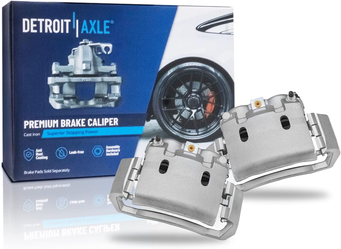 Detroit Axle - Front Brake Kit for 2003-2008 Dodge Ram 2500 3500 Disc Brake Calipers Ceramic Brake Pads 2004 2005 2006 2007 Replacement