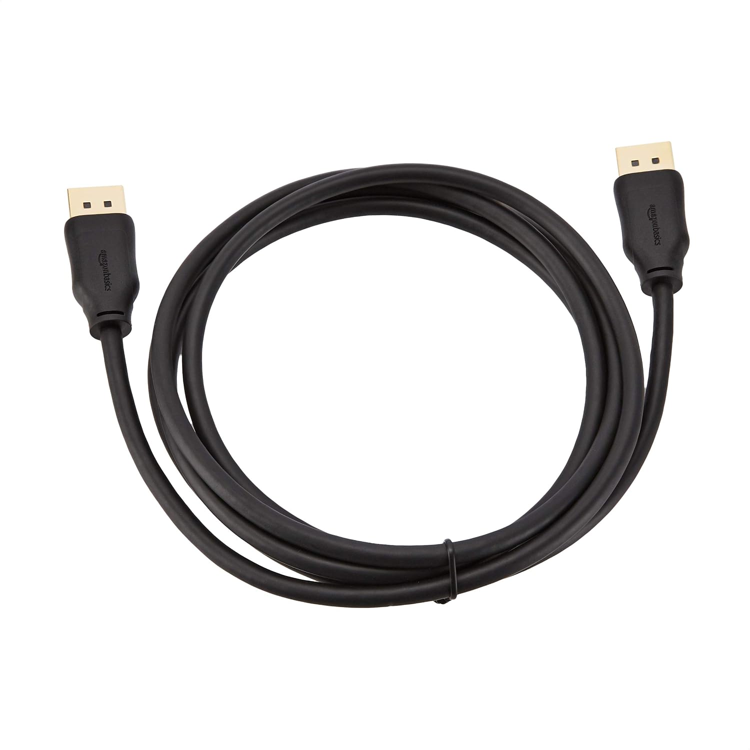 Amazon Basics DisplayPort to DisplayPort HD Display Cable, Gold-Plated, 6 ft, 52 count, Black