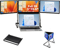 Triple Screen Laptop Monitor Extender, One USB-C Cable for Tri-Screen, 15.6' 1080P FHD IPS Travel Monitor for laptops, with 360° Rotation, Triple Screen Extender Display for Mac/Windows