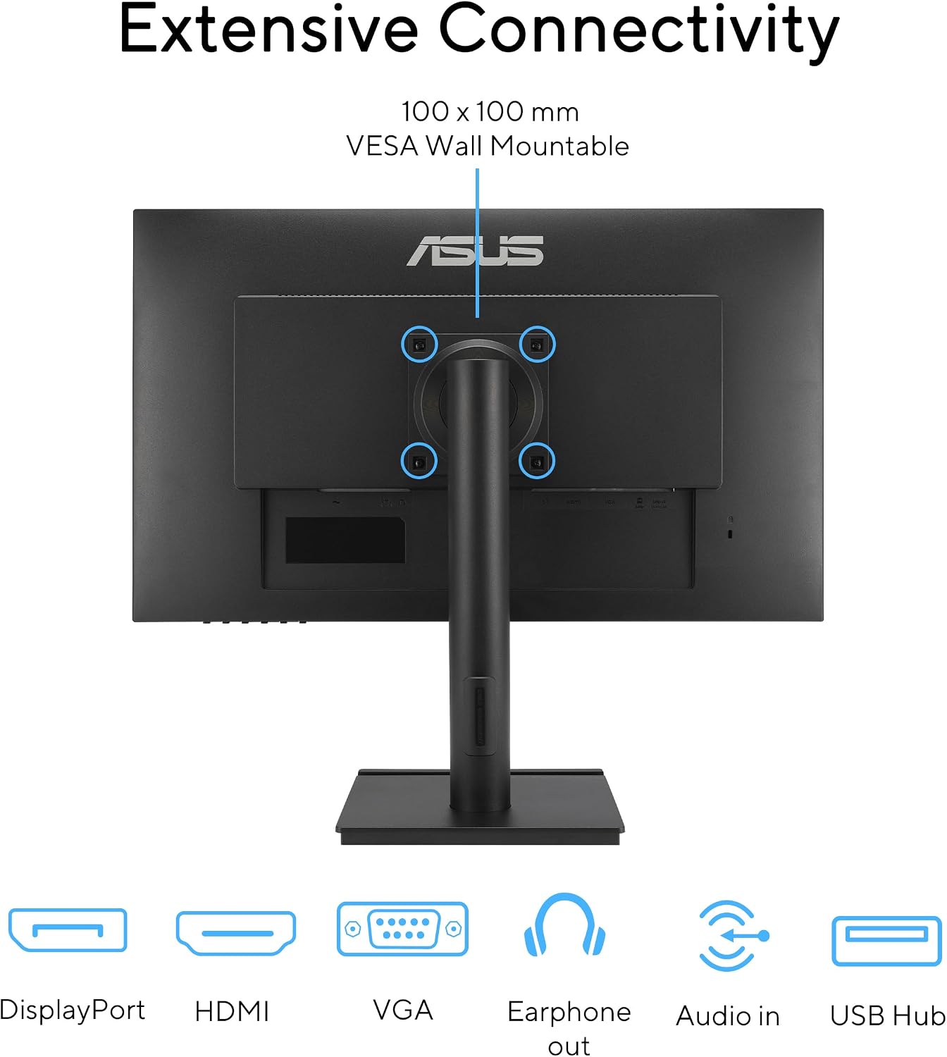 ASUS 24' 1080P Business Monitor (VA249QGS) - IPS, Full HD, Frameless, 120Hz, Adaptive-Sync, 1ms, HDMI, DisplayPort, VGA, Eye Care, Low Blue Light, Ergonomic, VESA Wall Mountable, 3 yr Warranty