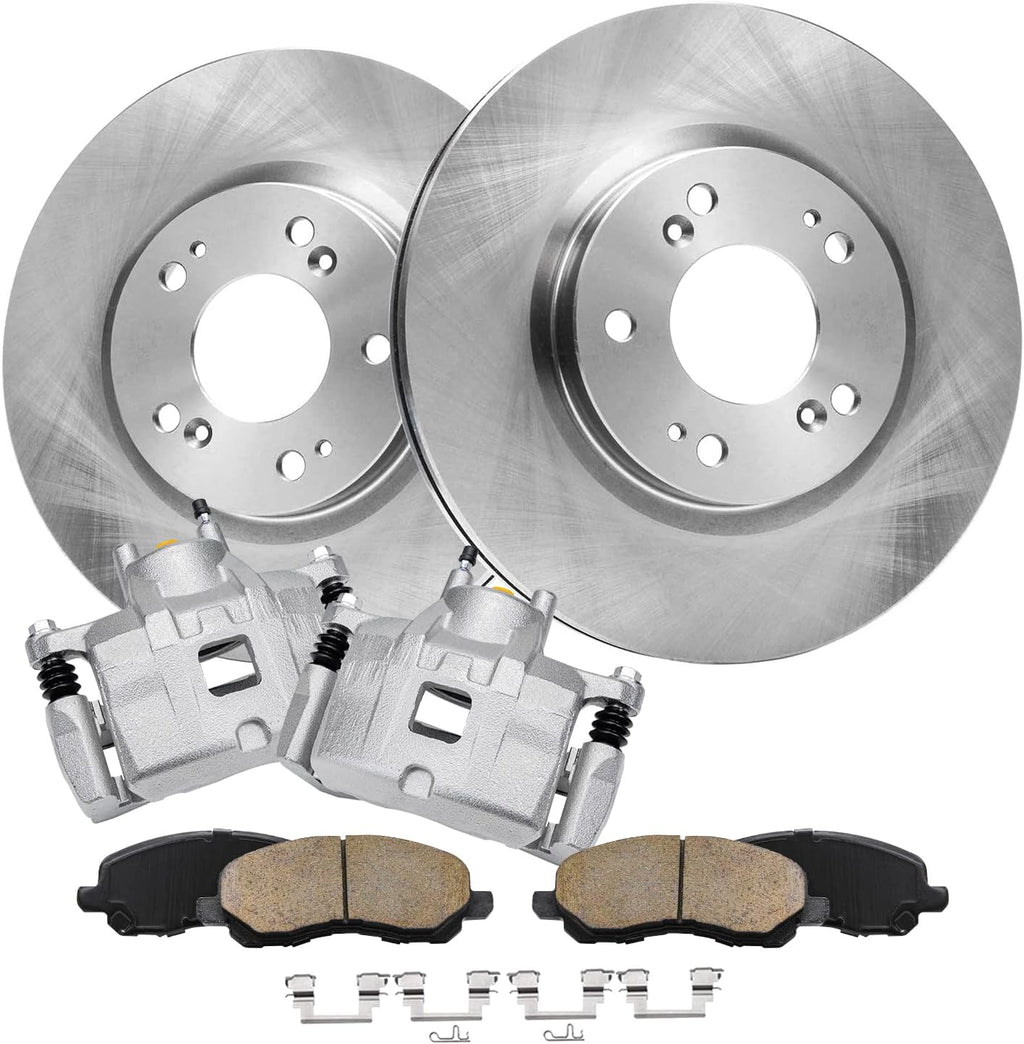 Detroit Axle - Front Brake Kit for Chrysler 200 Sebring Caliber Avenger Patriot Compass Brake Rotors Ceramic Brakes Pads Brake Calipers Replacement