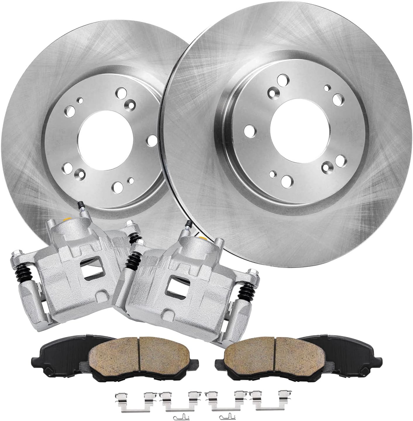Detroit Axle - Front Brake Kit for Chrysler 200 Sebring Caliber Avenger Patriot Compass Brake Rotors Ceramic Brakes Pads Brake Calipers Replacement