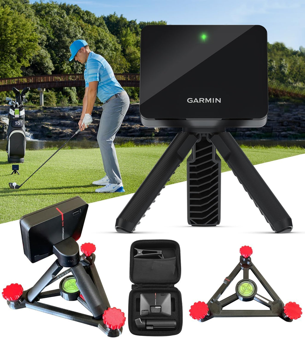 PlayBetter Garmin Approach R10 Portable Golf Launch Monitor & Simulator Bundle - Great for Home, Outdoor & Indoor, Projector Compatible, Software Accuracy Upgraded - Includes Alignment Stand