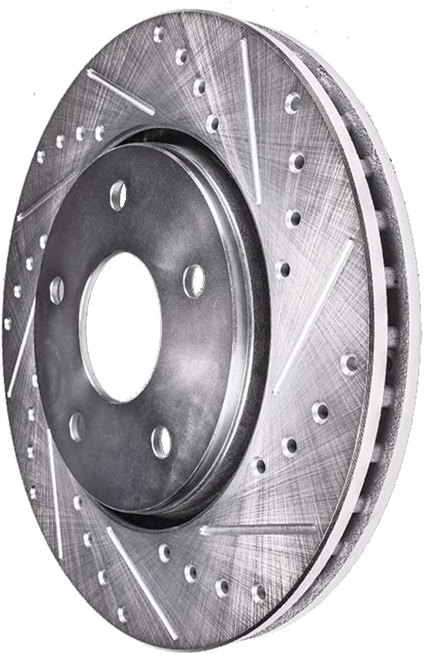 Detroit Axle - Rear Brake Rotors for Chrysler 300 Dodge Challenger Charger Magnum Drilled and Slotted Disc Brake Rotors Replacement : 13.78' inch Rear Rotor