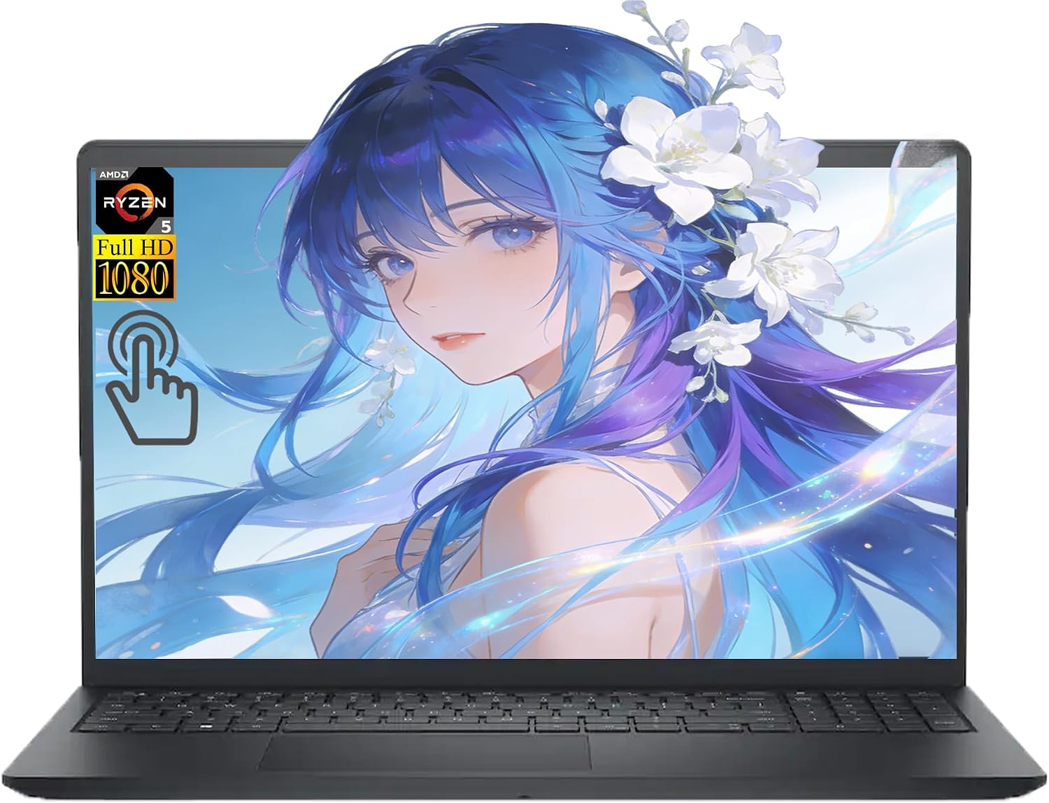 Dell Inspiron 15.6 Upgraded FHD Anti-Glare Touchscreen Laptop, AMD Ryzen 5 7530U(Up to 4.5 GHz), 16GB RAM|512GB SSD| Windows 11| Card Reader| for Business/Home/Office/Travel/Online Learning| RK