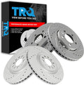 TRQ Performance Front Rear Brake Rotor Set Drilled Slotted G Coated Compatible with 2000-2006 Audi TT Quattro 2003 Volkswagen Golf 2004 Volkswagen Jetta