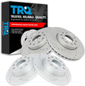 TRQ Performance Drilled Brake Rotor Set Compatible with Audi A3 Beetle e-Golf Golf Jetta Rabbit