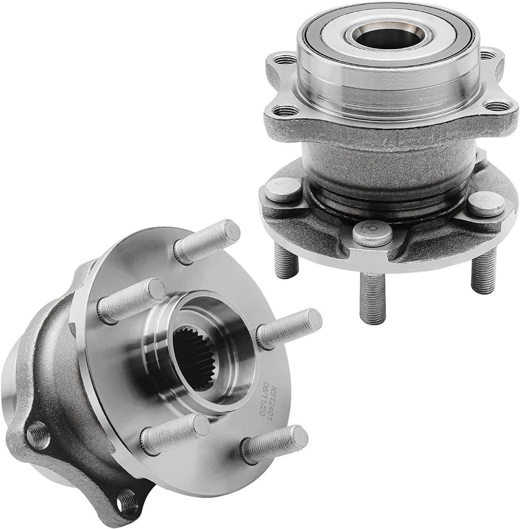 Detroit Axle - Brake Rotors Wheel Bearing Hubs Kit for Subaru Forester Impreza Front Rear Brake Rotors Wheel Bearing Hubs Lug Nuts Replacement 11.53 inch Front & 11.26 inch Rear Brakes