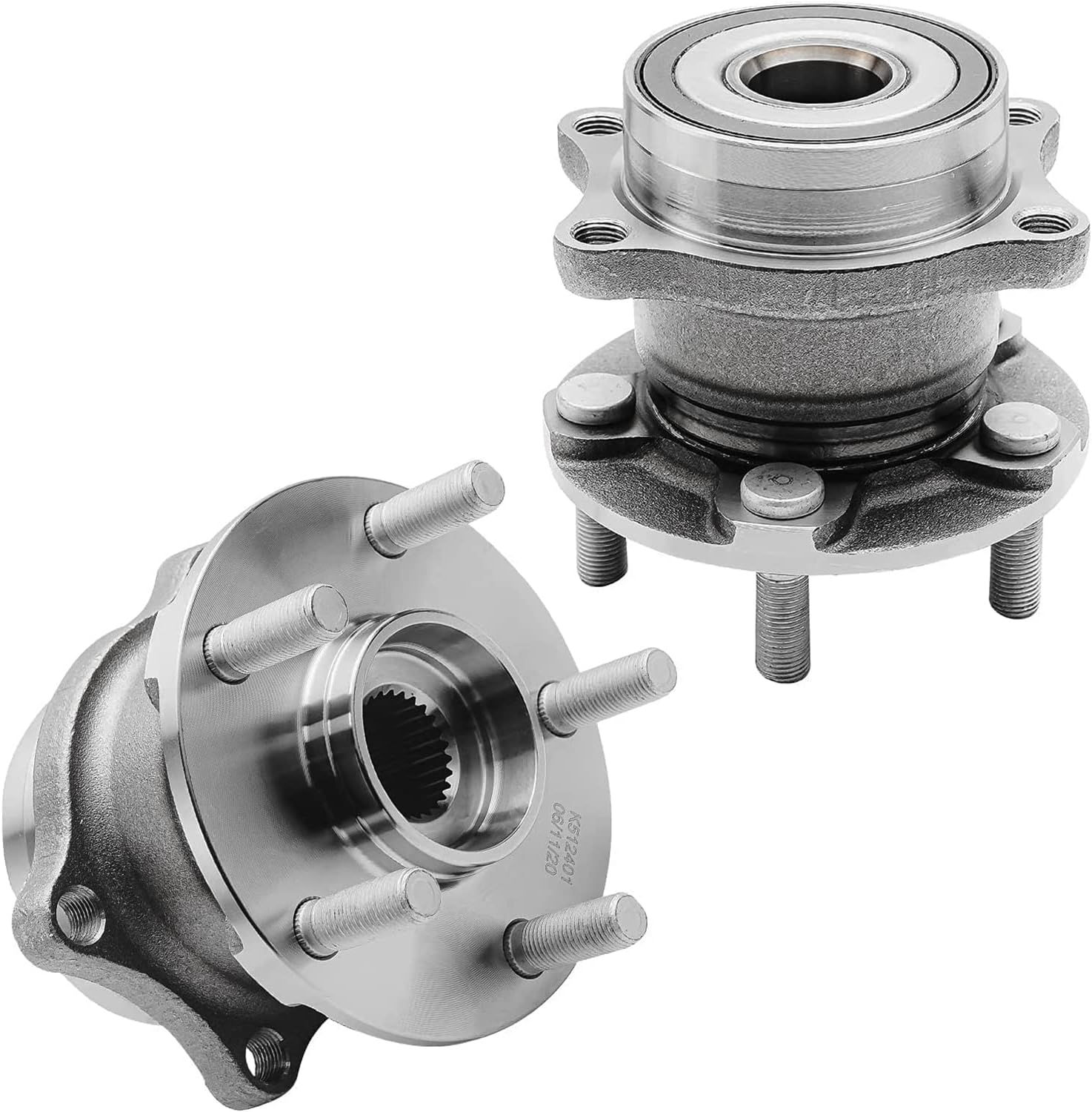 Detroit Axle - Brake Rotors Wheel Bearing Hubs Kit for Subaru Forester Impreza Front Rear Brake Rotors Wheel Bearing Hubs Lug Nuts Replacement 11.53 inch Front & 11.26 inch Rear Brakes