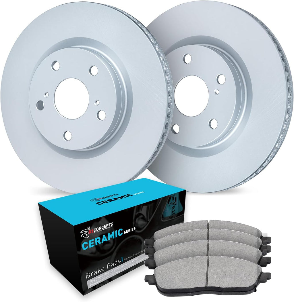 R1 Concepts Front Brakes and Rotors| Automotive Replacement Brake Kits| Front Ceramic Brake Pads and Rotors Kit| Fits 2002-2006 Acura RSX; 2004-2011 Honda Civic