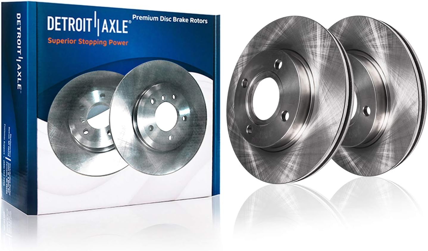 Detroit Axle - Brake Rotors Drums for Ford 2005 2006 2007 Focus, Front Disc Brake Rotors Rear Brake Drums w/Bearings Replacement Brakes