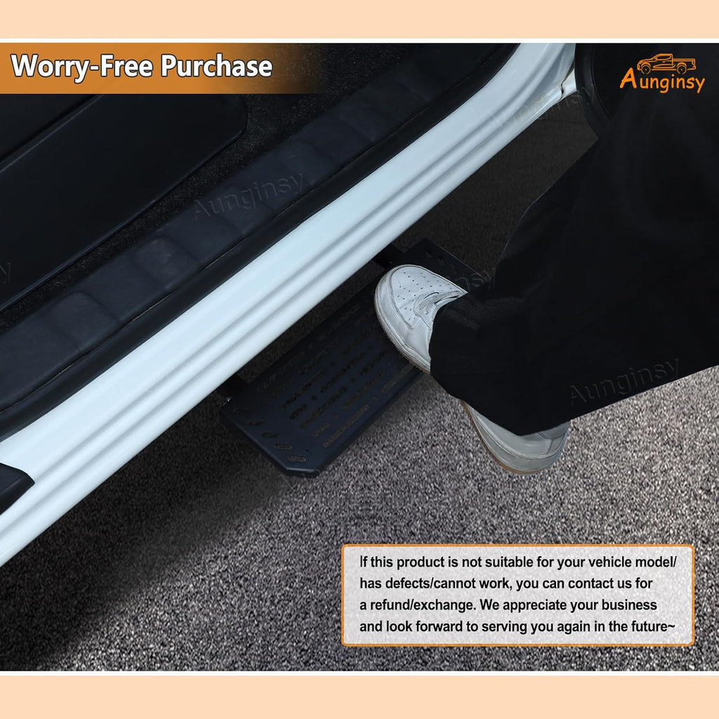 Aunginsy Front Door Running Boards Compatible with Nissan Frontier 2022 2023 2024 King Cab, Car Anti-Slip Side Steps Rails Side Extended Pedal Cover No Drilling Carbon Steel Black Exterior Accessories