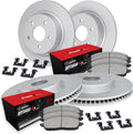 R1 Concepts Front and Rear Brake Kit Fits 2006-2011 Honda Civic Coupe Si; 2007-2011 Honda Civic Sedan Si| Optimum Oep Pads, Blank Rotors| Hardware| 11.8' Front & 10.2' Rear