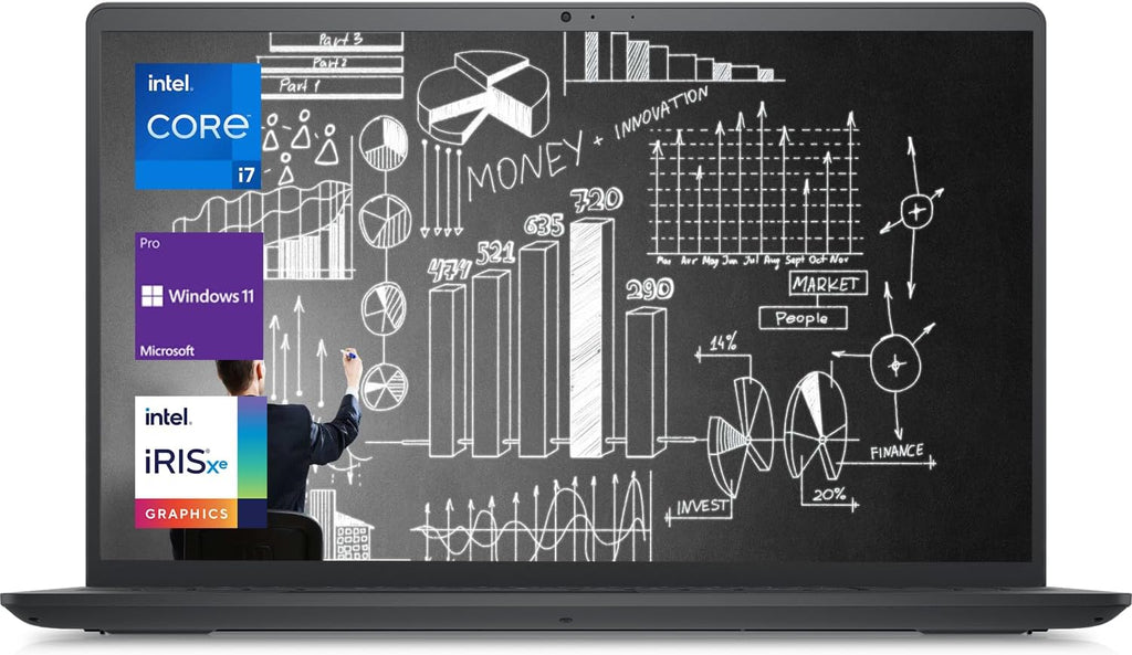 Dell Business Inspiron 3520 15.6' Laptop, Intel Core i7-1255U Processor, 32GB RAM, 2TB SSD, Webcam, HDMI, SD-Card Slot, Wi-Fi 6, Windows 11 Pro, Black